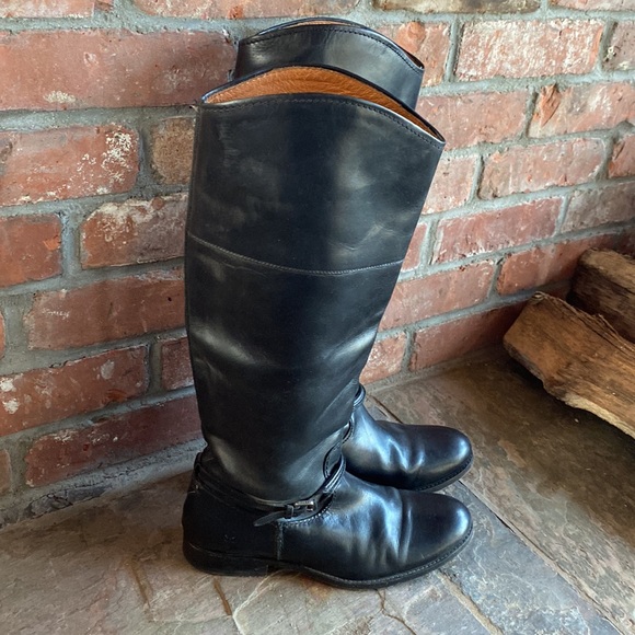 Ladies black leather Frye boots size 7 - Picture 5 of 9